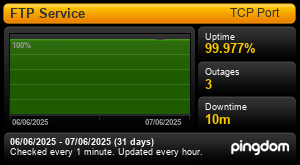 Uptime Report for FTP Service: Last 30 days