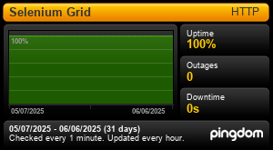 Uptime Report for Selenium Grid: Last 30 days